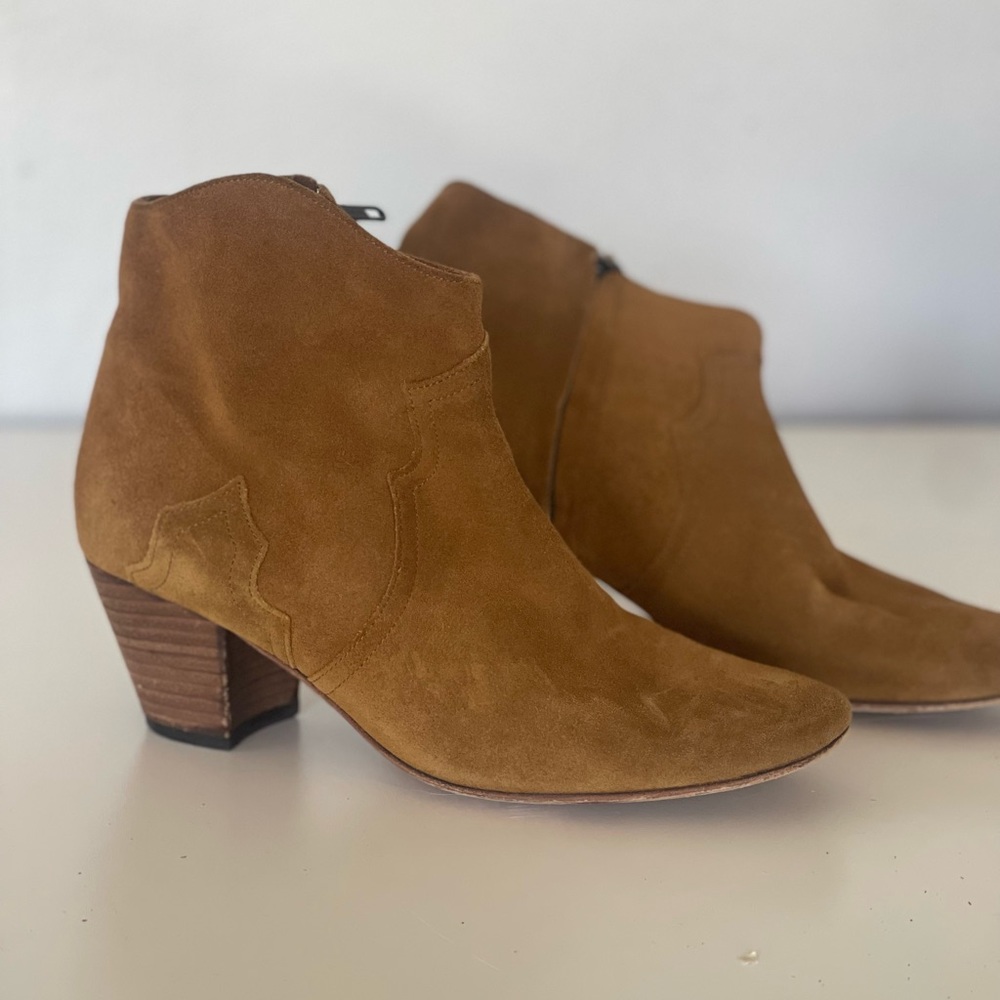 Isabel Marant dicker suede western ankle booties